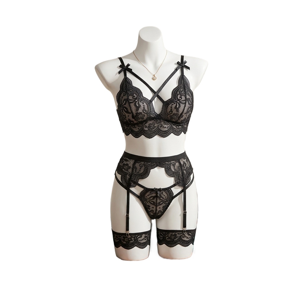 Set Lingerie Renda Bunga untuk - Garter Belt Set ulasan dan harga